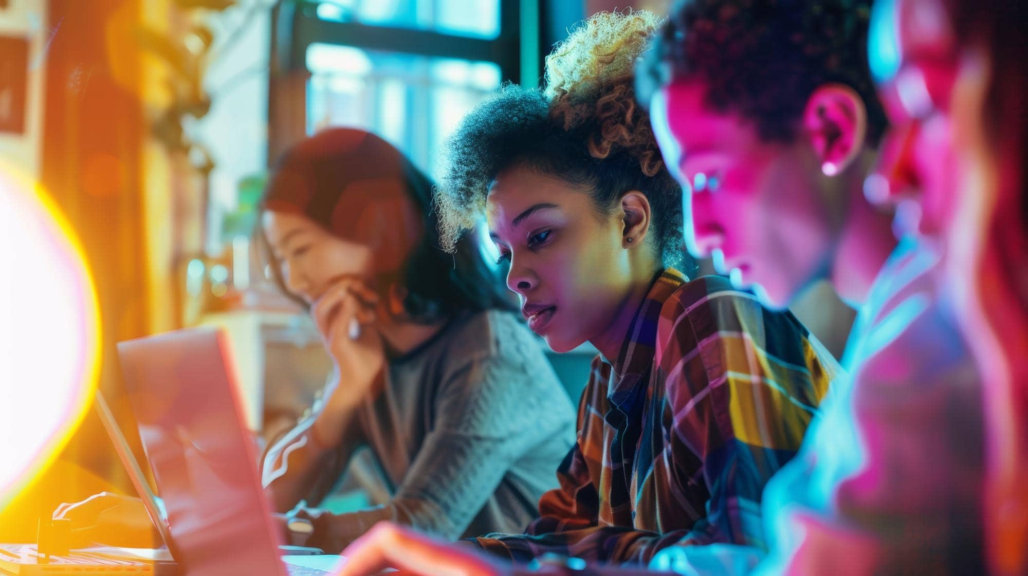 young people working